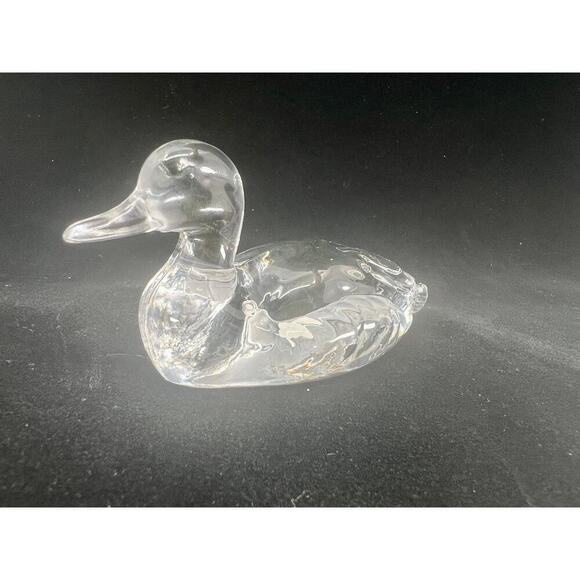 FENTON Clear Glass Duck Mallard Figurine - Picture 2 of 4